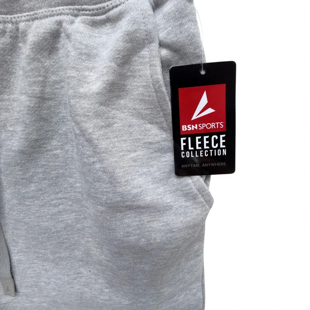 BSN Sports Mens Large Fleece Jogger NWT Gray Athleisure Loungewear Sporty